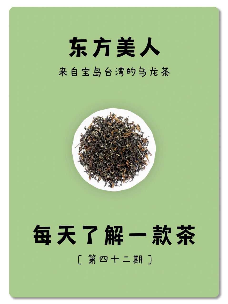 每天了解一款茶,第四十二期,东方美人茶  香槟乌龙 	 待茶汤稍冷时,滴