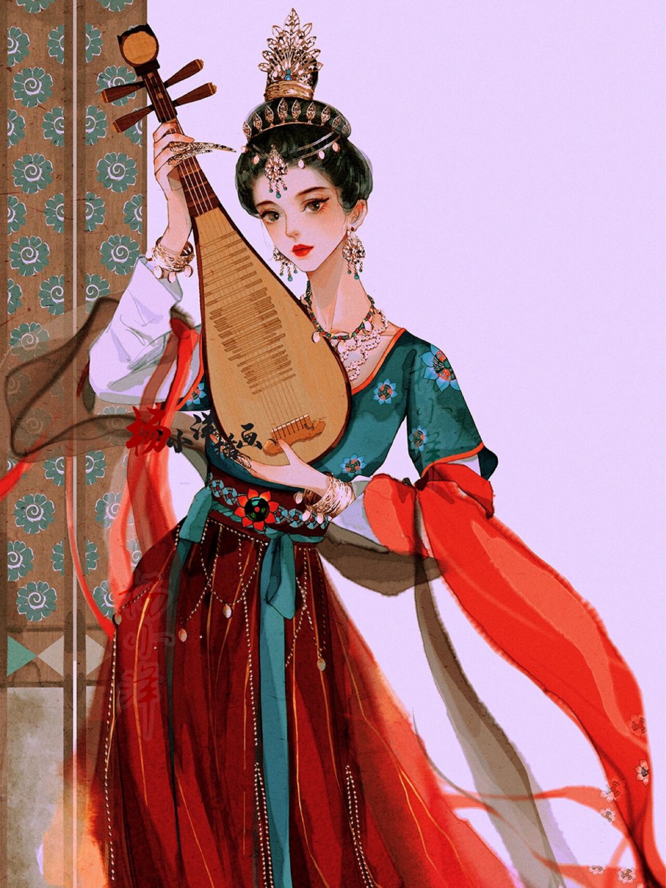 板绘古风 |敦煌飞天|古风美人|飞天神女 一梦入敦煌,太美了敦煌配色