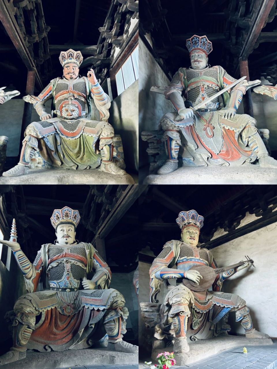 山西大同古城善化寺里面的四大天王,简直就是四个表情包 	 大同古城里