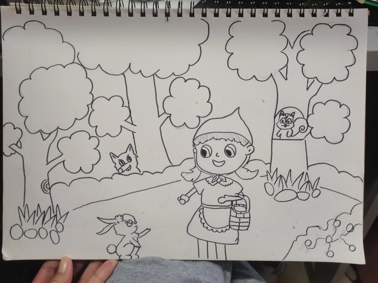 童话故事(小红帽)简笔画