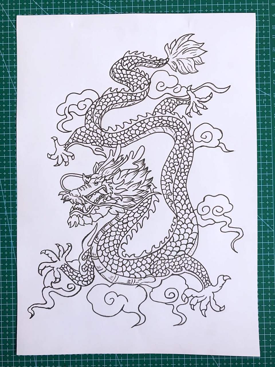 学画龙93 十二生肖龙儿童画,中国龙的绘画教程,线稿可以直接打印,此