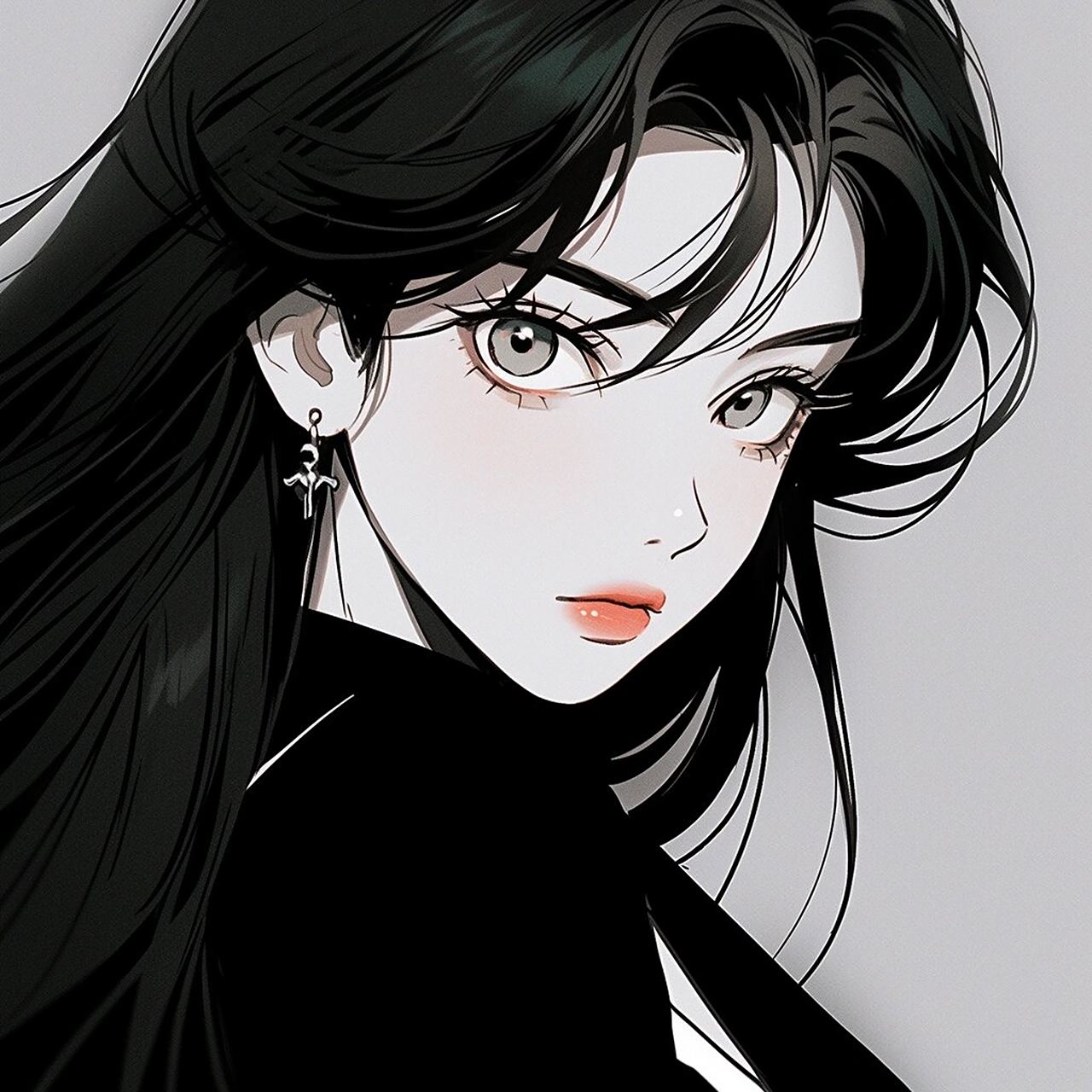 黑白旧漫女生头像|漂亮姐姐的头像 #一张照片高级感# #漫画头像