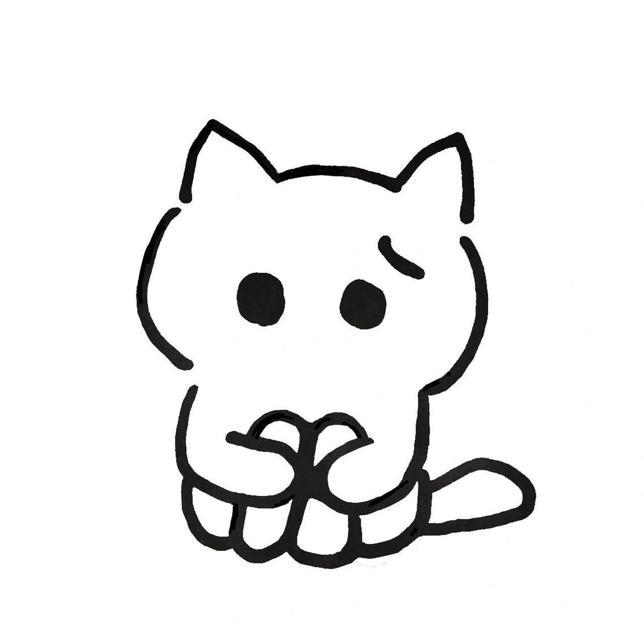 极简手绘表情动物:93可爱小猫咪 93:最近看新闻的心情 6767