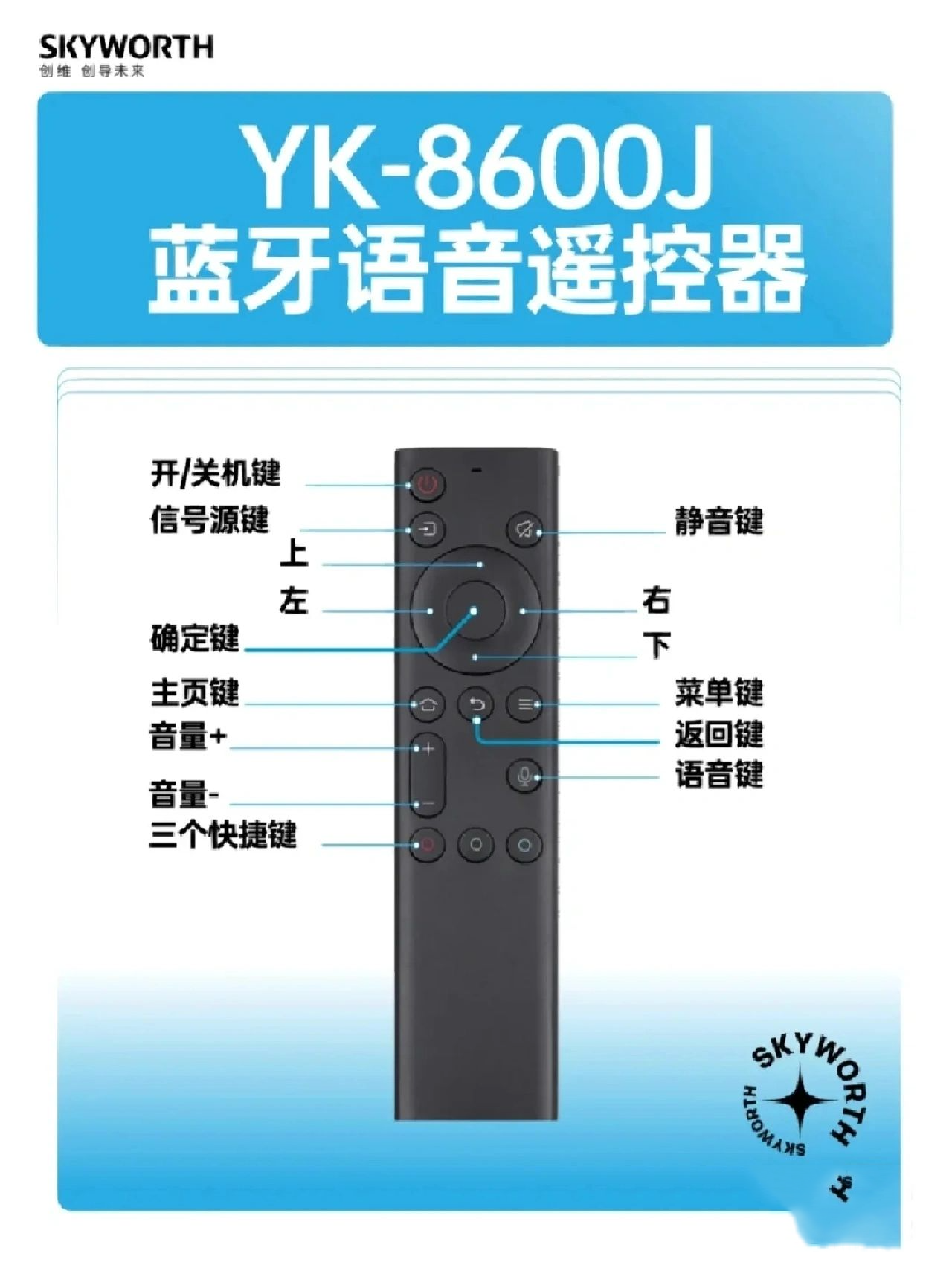 创维电视语音遥控器的使用说明
