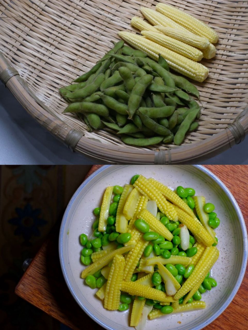 家常菜素菜100道61|清炒毛豆玉米笋 92  食材:玉米笋 毛豆 蒜头