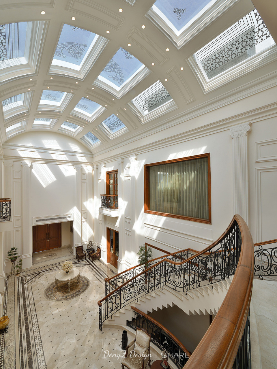 把雕花玻璃搬进美式别墅?穹顶设计太壮观了 请问.要来别墅看星星吗?
