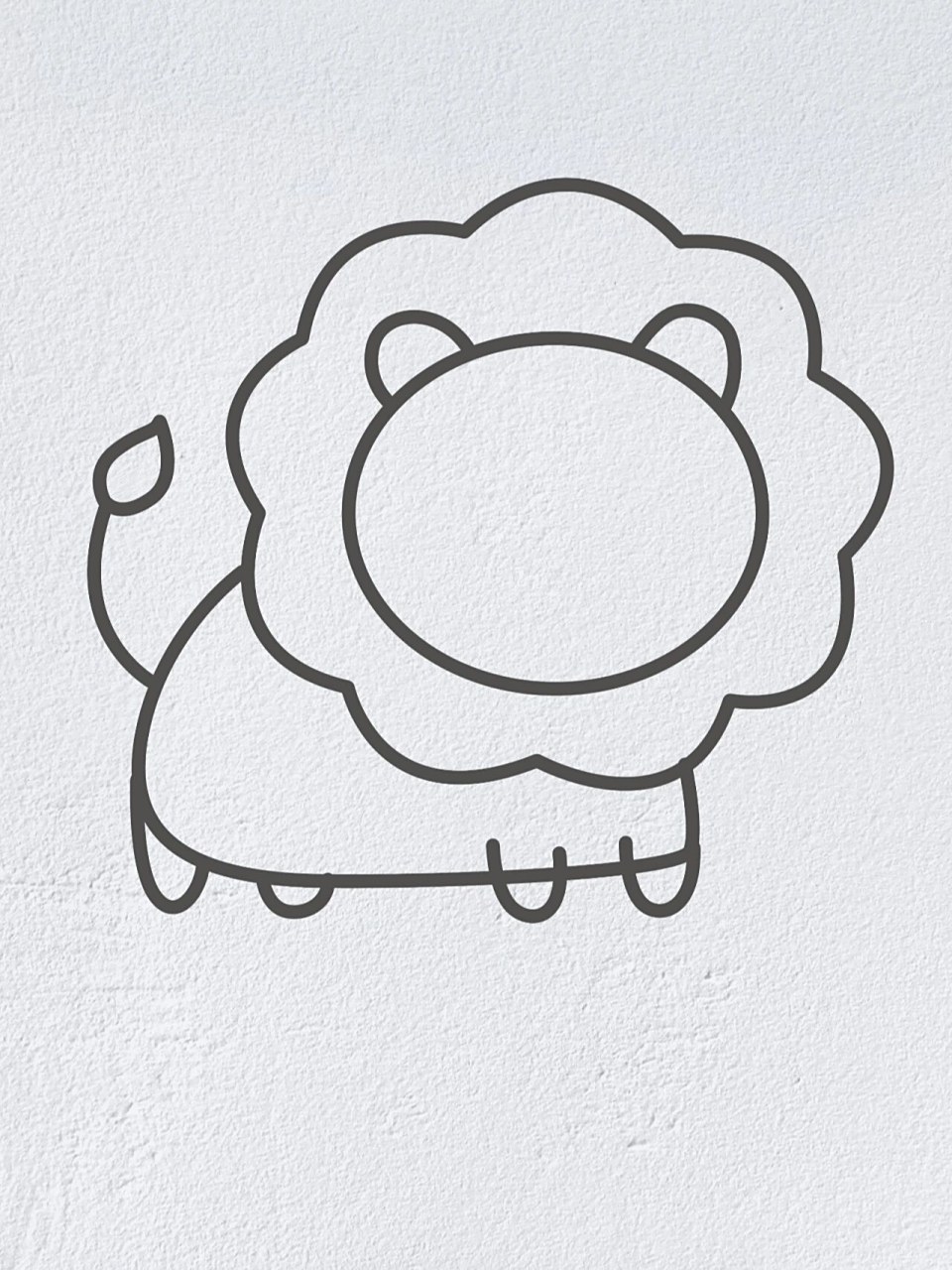 动物简笔画之可爱的小狮子(内附过程图)