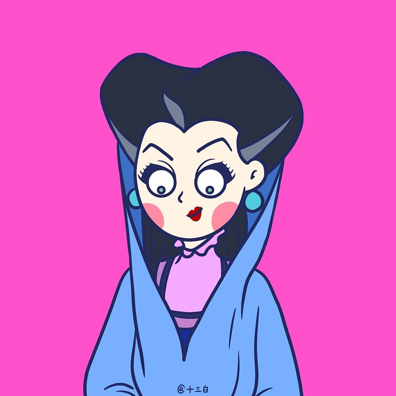 迪士尼后妈头像插画白雪公主灰姑娘长发公主 后妈们来了 坏女生头像