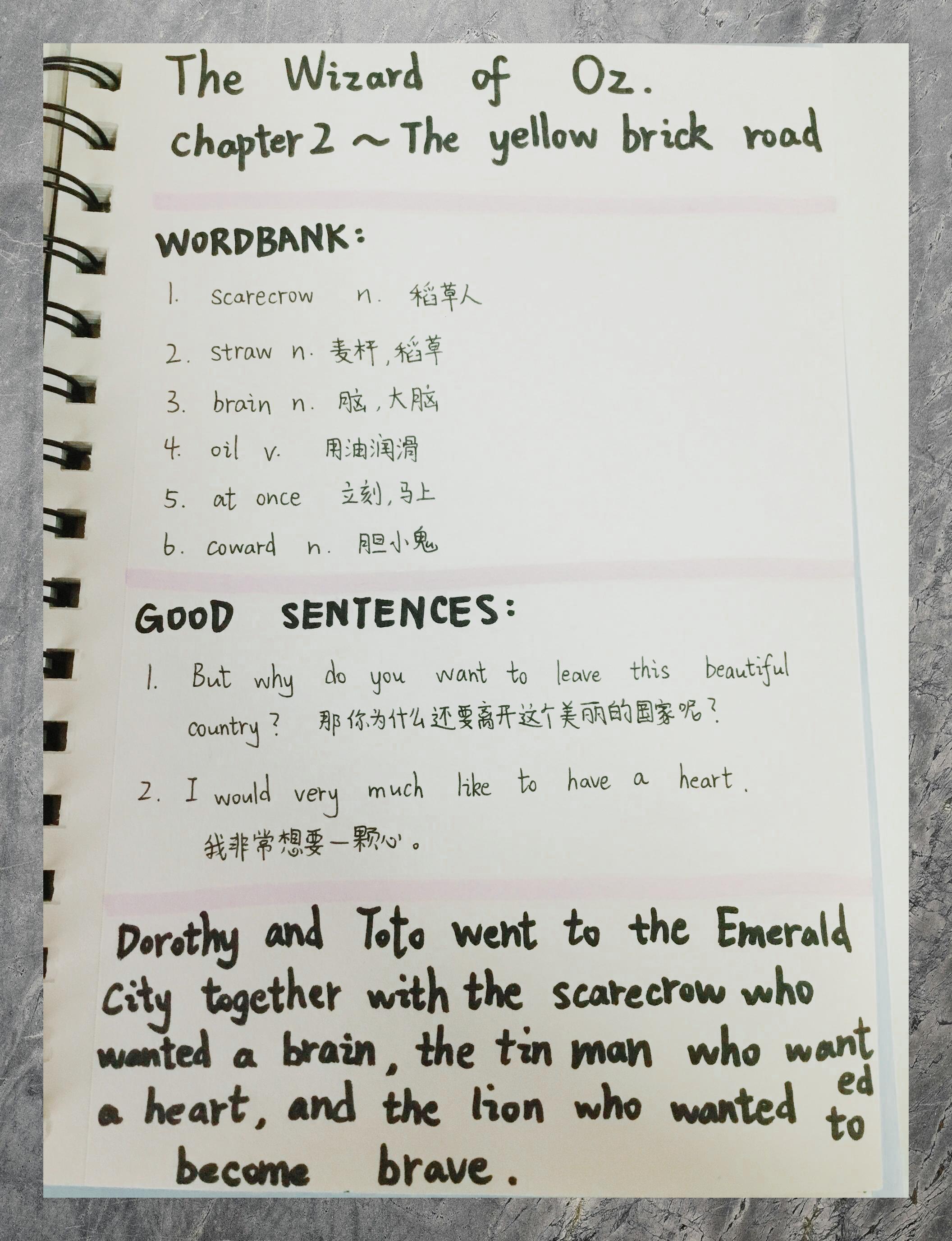 《绿野仙踪》第二章英文阅读札记