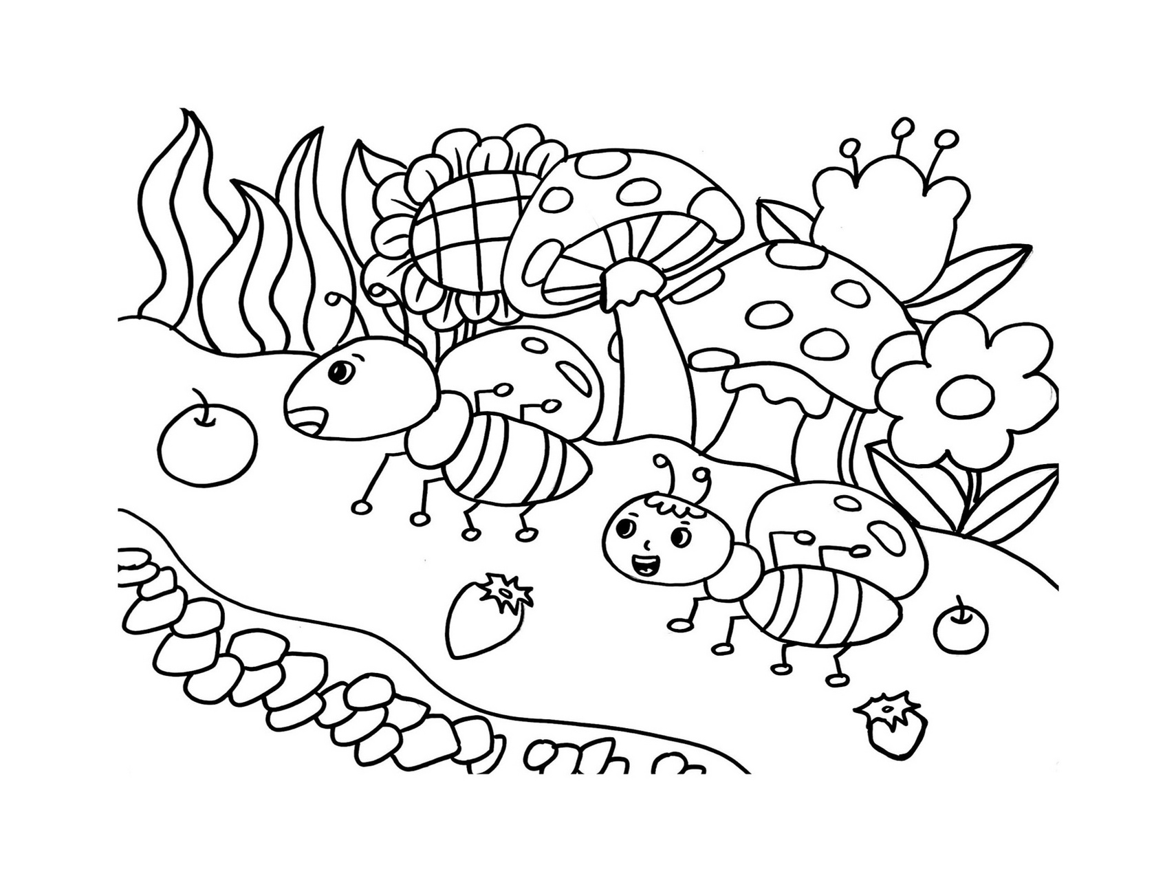 【105】少儿美术 | 儿童画 | 《蚂蚁搬家》 94今天画一个小蚂蚁搬家