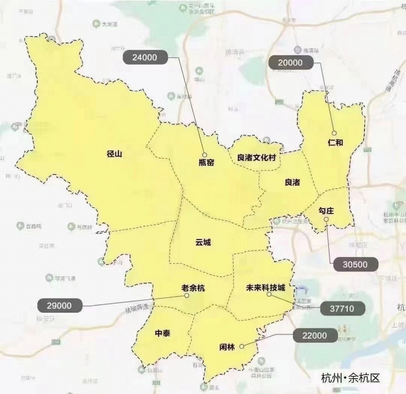 杭州各板块房价图