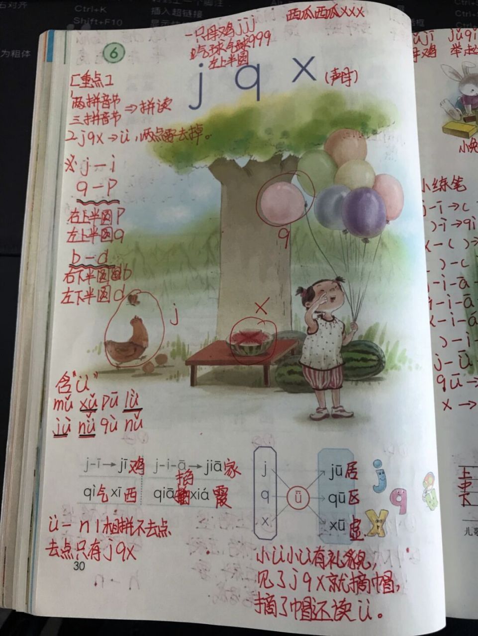 一年语文～拼音 第六课76 《jqx》 1.