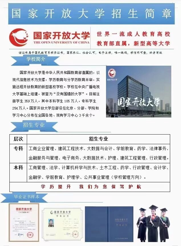 �国家开放大学实验学院本科 23秋季国开实验学院本科报名