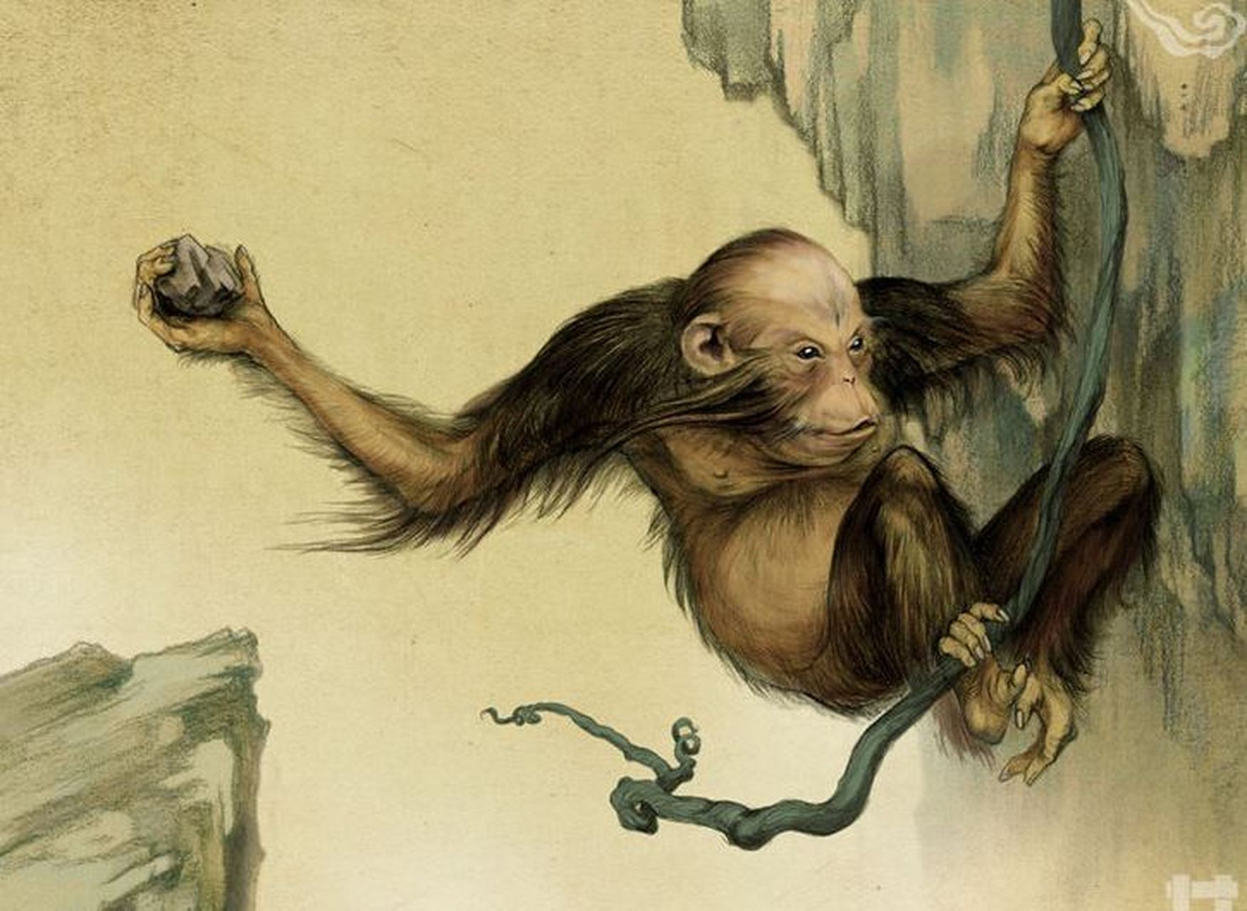 山海经>怪兽篇 14 禺 六耳猕猴原型 【译文】往东南四百五十里有座山