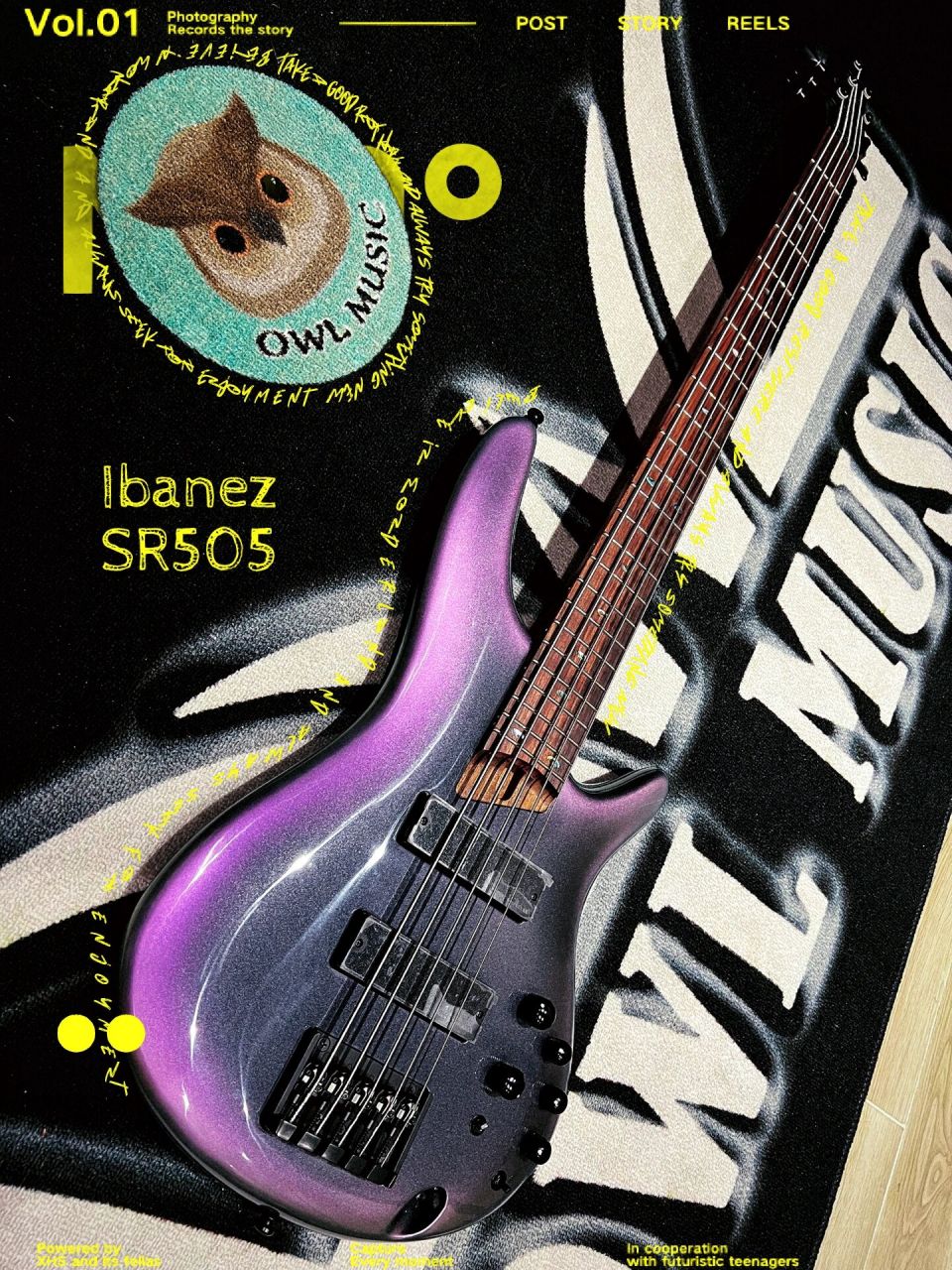 ibanez sr505炫紫极光渐变92贝斯手の利器