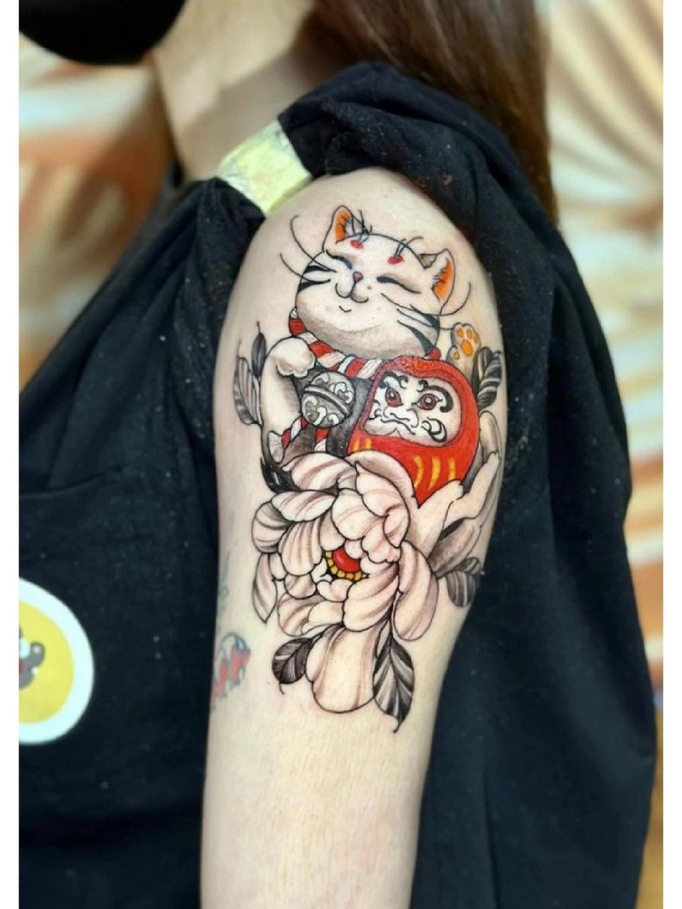 适合女生的包腿半甲招财猫图案武汉大咖纹身 武汉大咖纹身提供适合