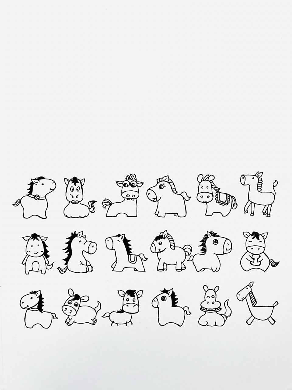 【简笔画】小马98 分享一组可爱的小马简笔画 希望大家喜欢,今天画