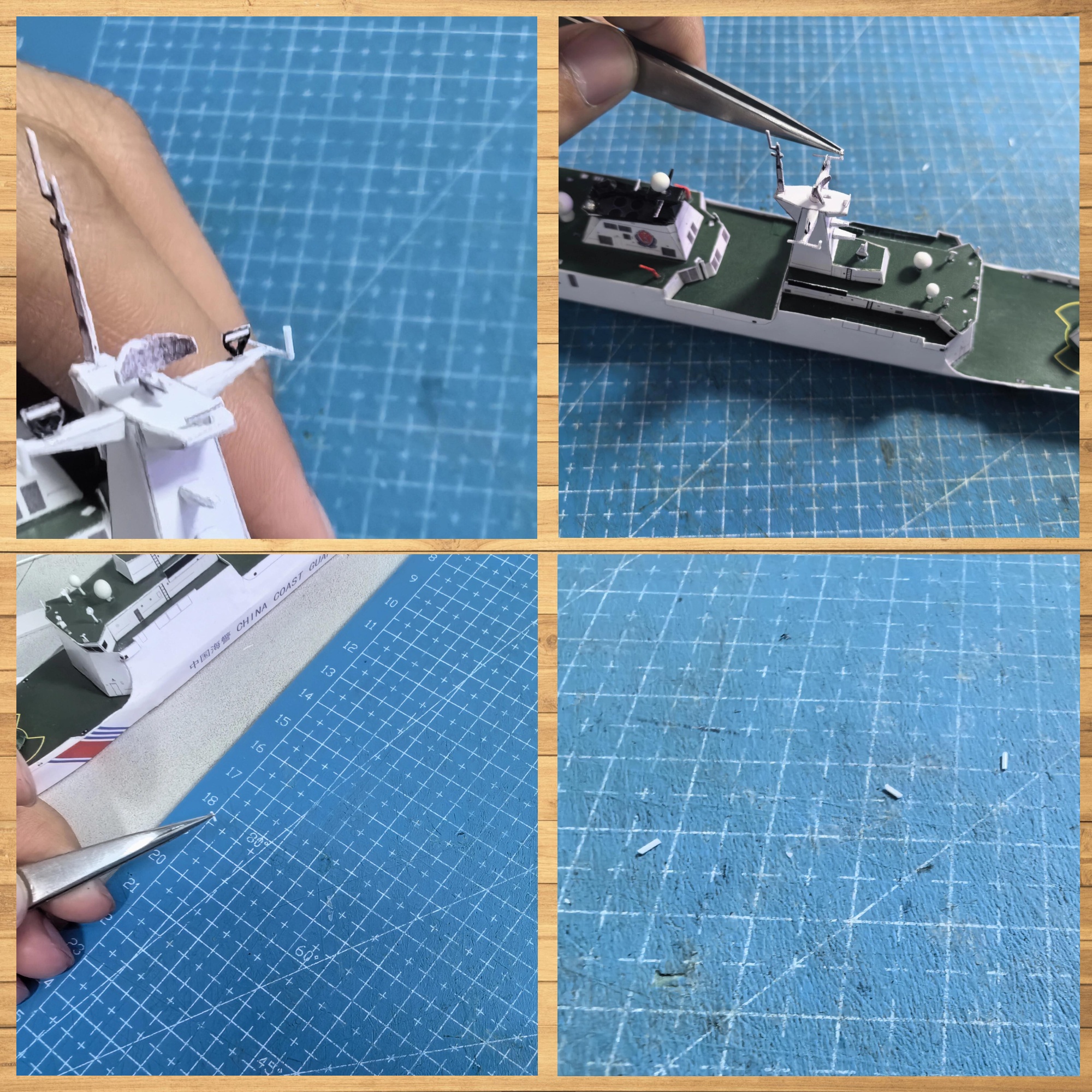 054a型海警船纸模型diy教程
