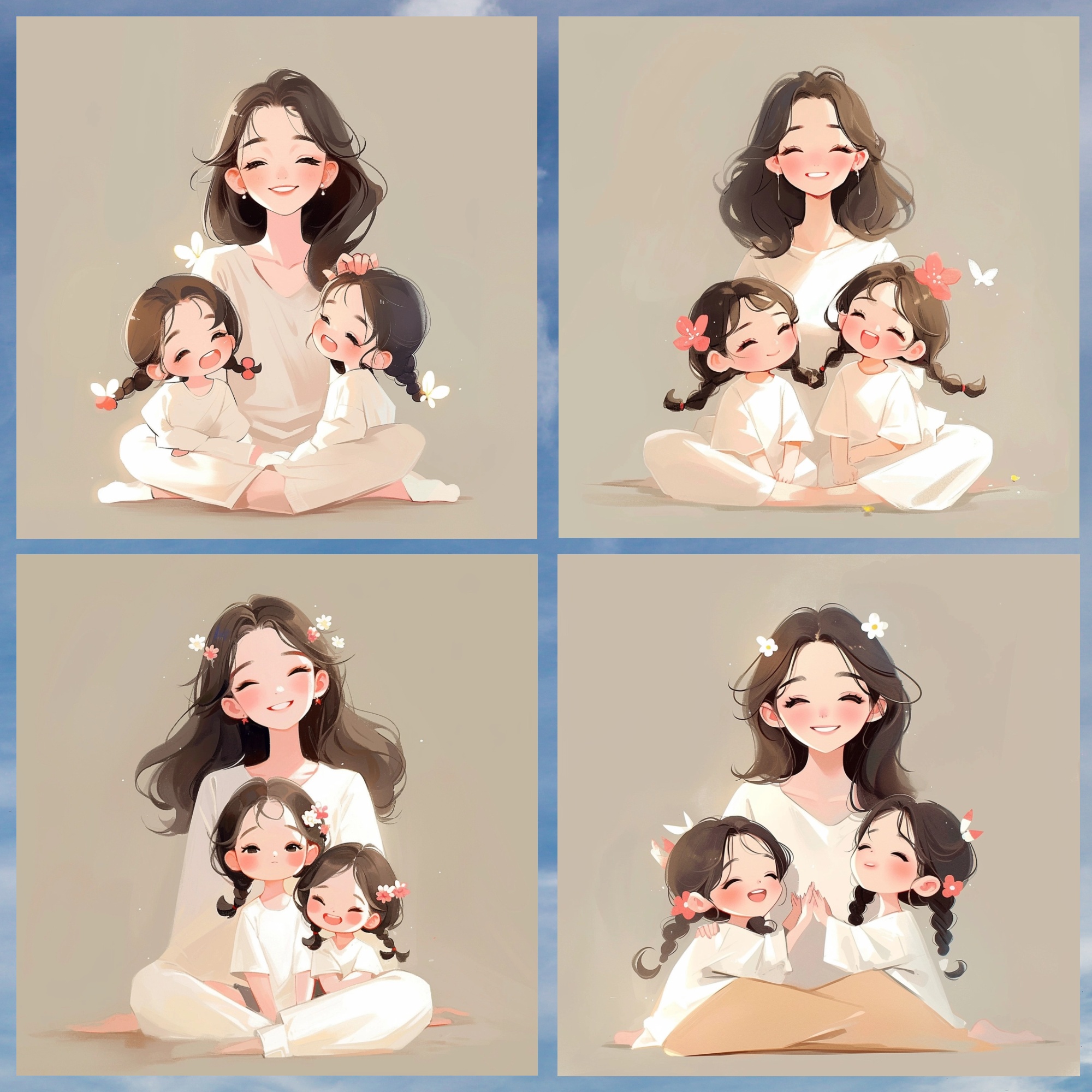 母亲节专属双女宝亲子头像精选