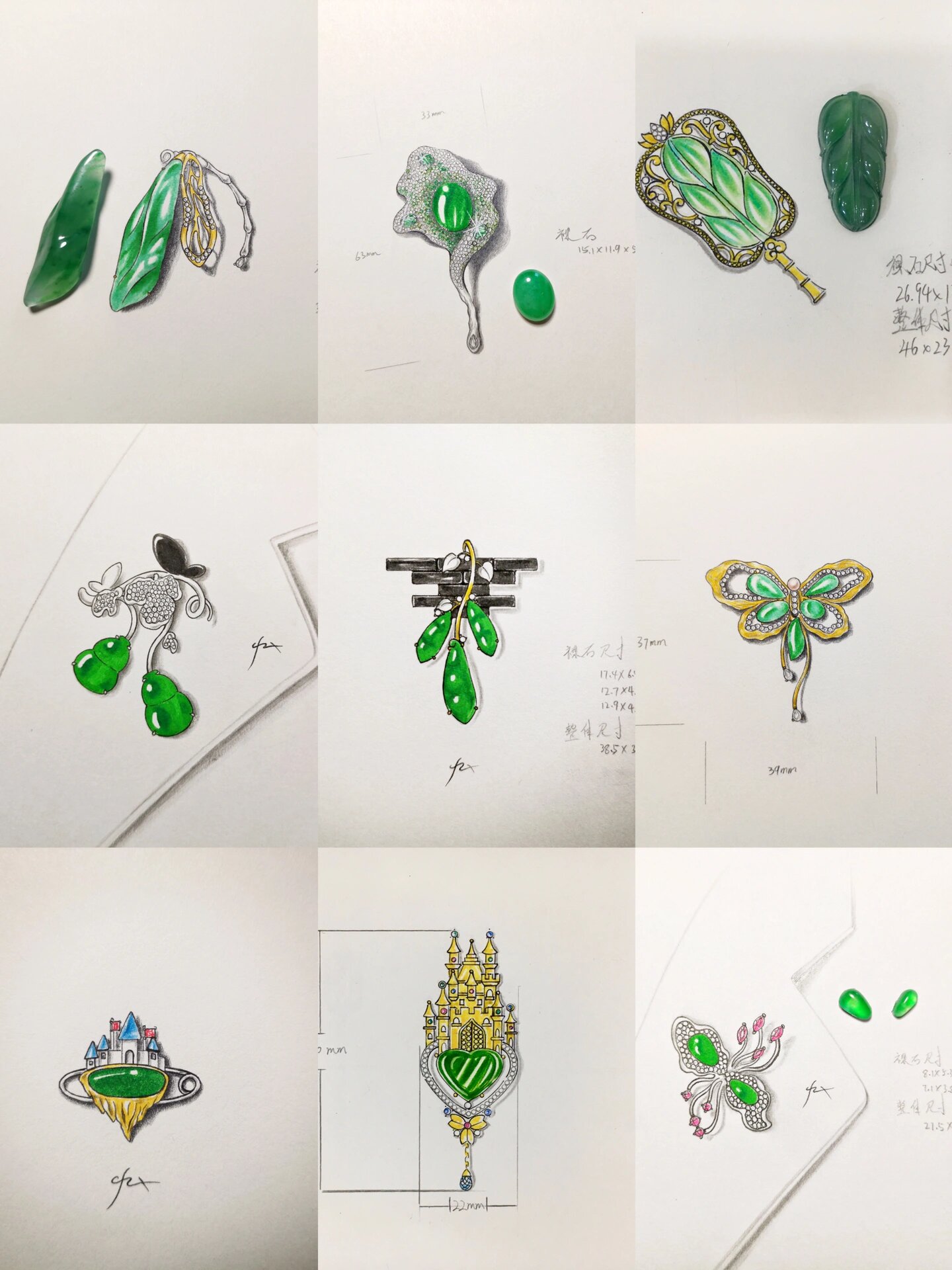 翡翠设计手绘图纸怎么画(翡翠设计手绘图纸怎么画的)