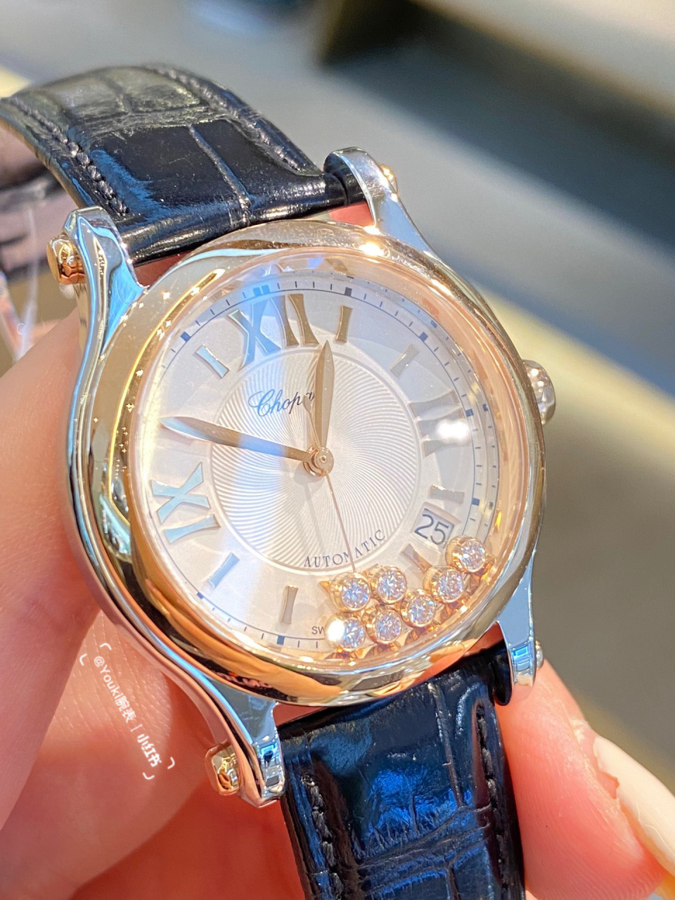 三万多就能拿下的萧邦七钻手表99 chopard萧邦快乐钻18k间金七钻,36