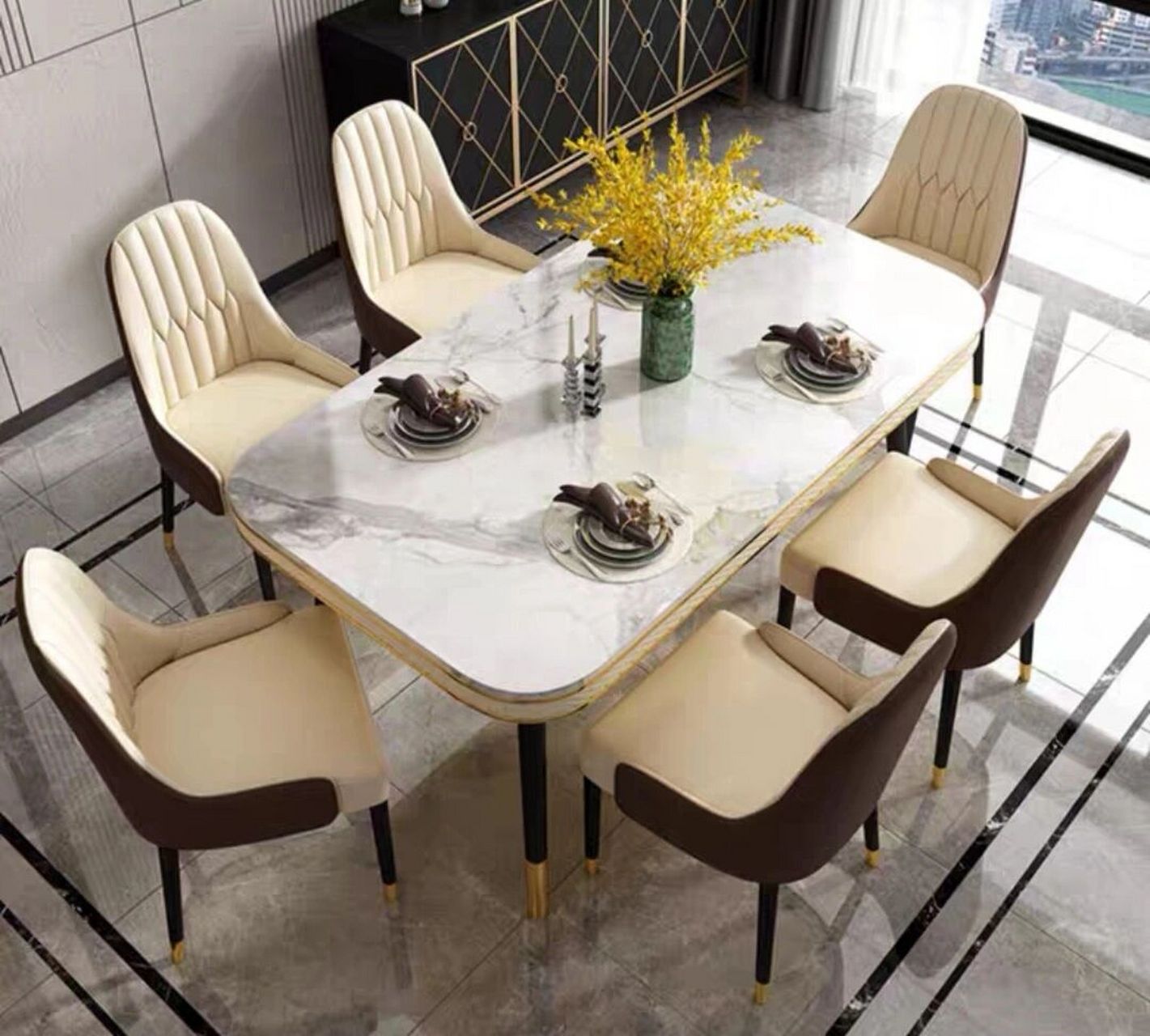 2023新款小户型岩板餐桌轻奢现代简约餐桌椅