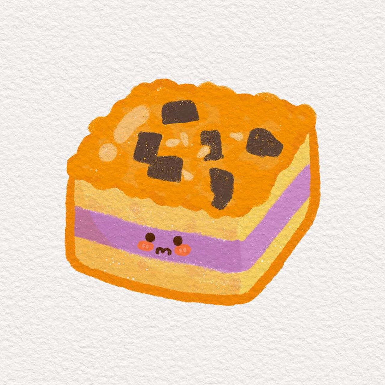 原创简笔画打卡day16|一些可爱小点心06 好吃的东西要吃进肚子里 最