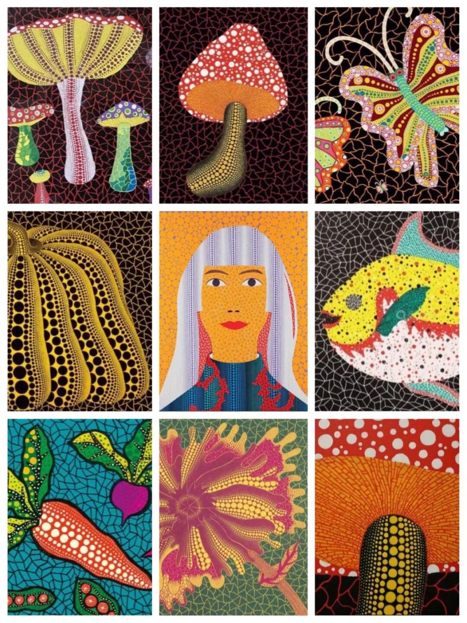 草间弥生(yayoi kusama),出生于日本长野县松本市,毕业于日本长野县