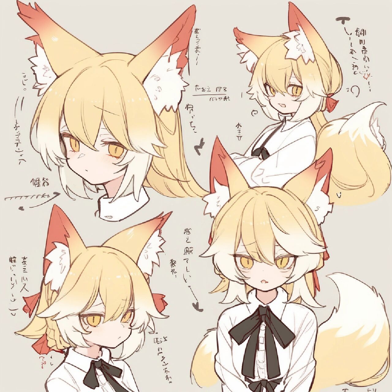 狐狸的设子来啦～nijijourney生成 是之前评论区要的狐狸设子 我个人