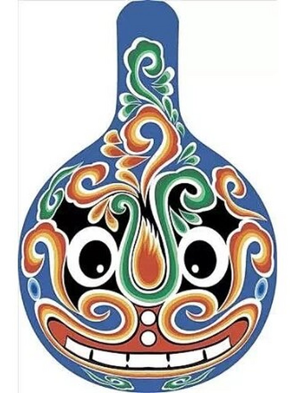 马勺脸谱图案(一) 马勺原本是先民的一种生活用具.