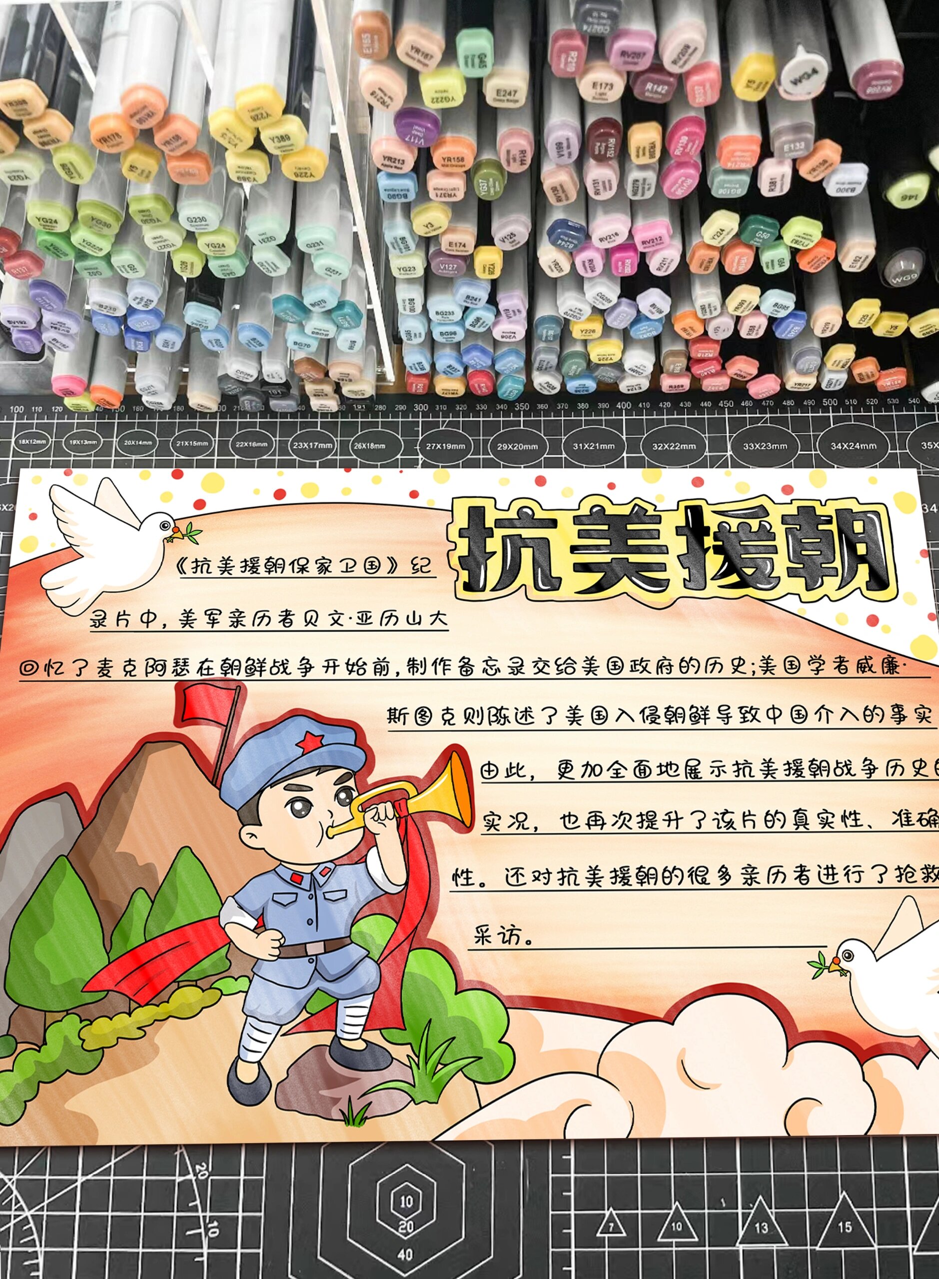 抗美援朝手抄报模板分享🇨🇳