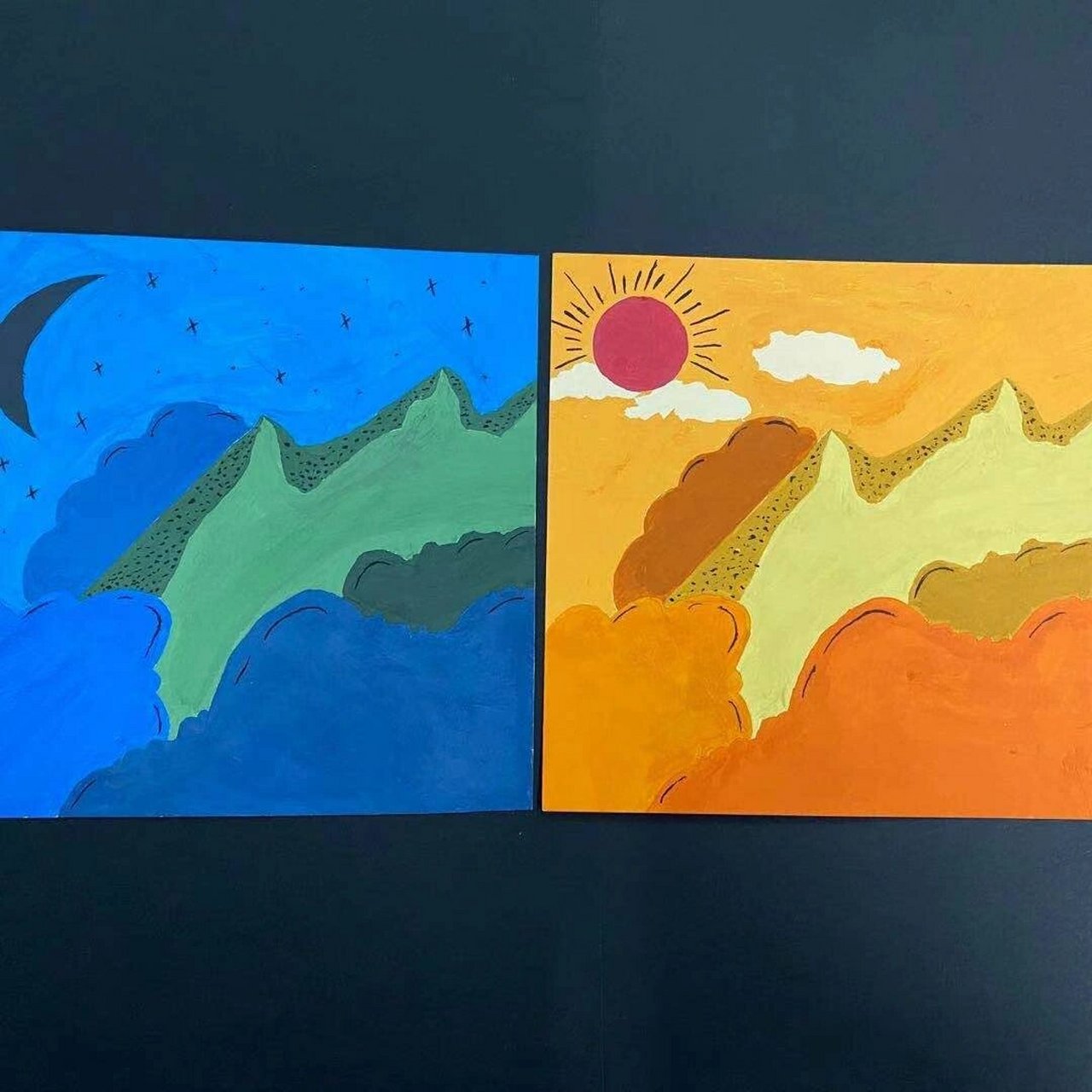 色彩构成作业:冷暖对比