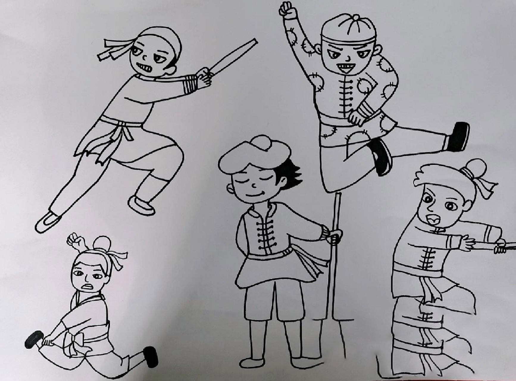 儿童画《武松打虎》 故事画创作《武松打虎》适合9