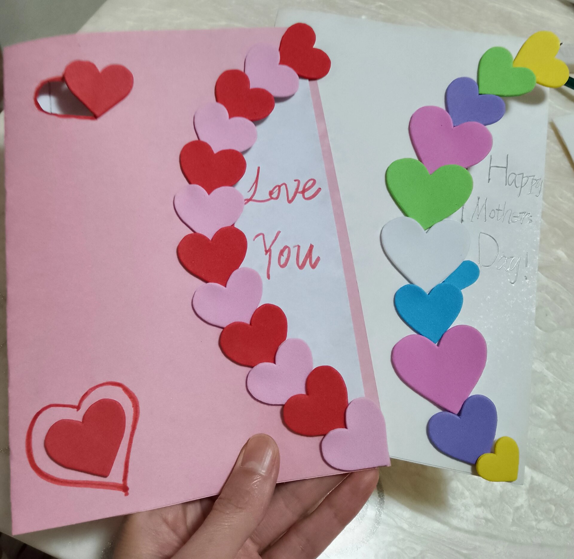 93爱心贺卡7815 93今日手工～爱心7815贺卡 猜猜哪个是小