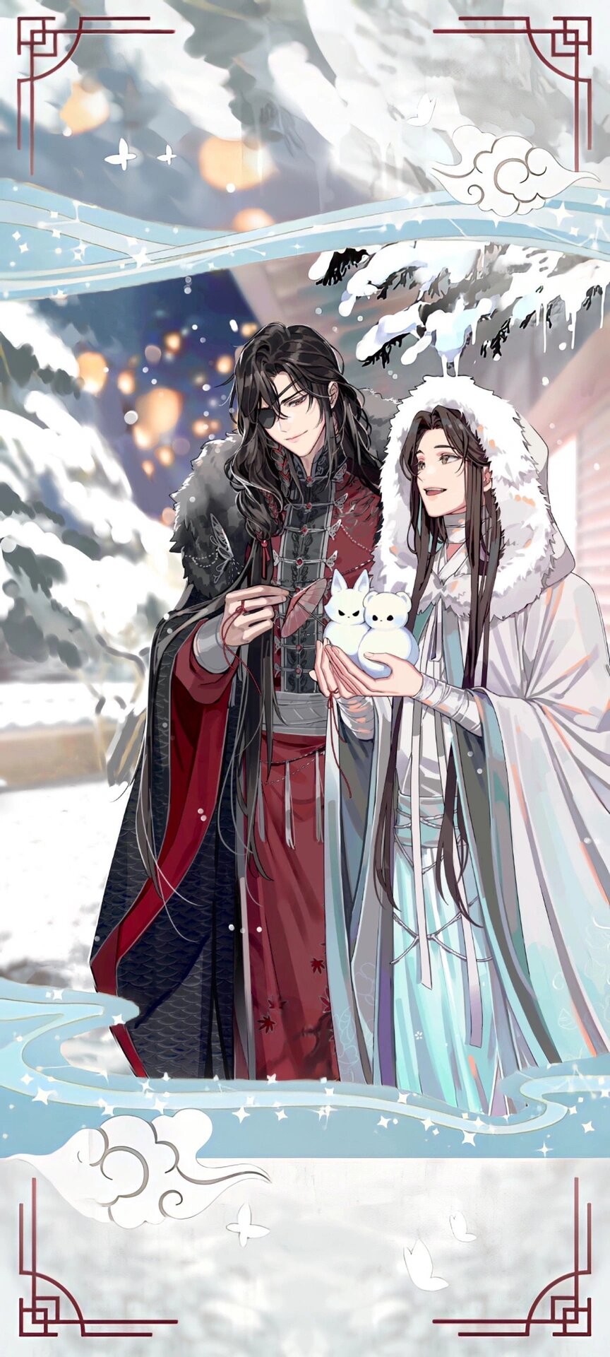 找到了两张天官赐福雪景图 全屏手机壁纸