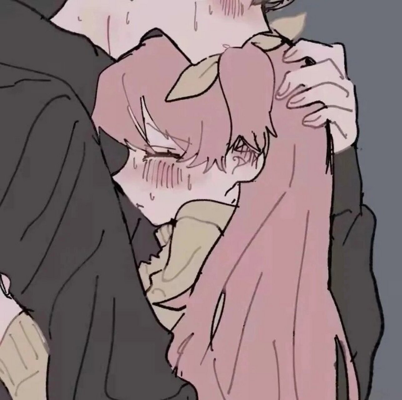 又甜又污情侣头像 亲密情头,满足占有欲