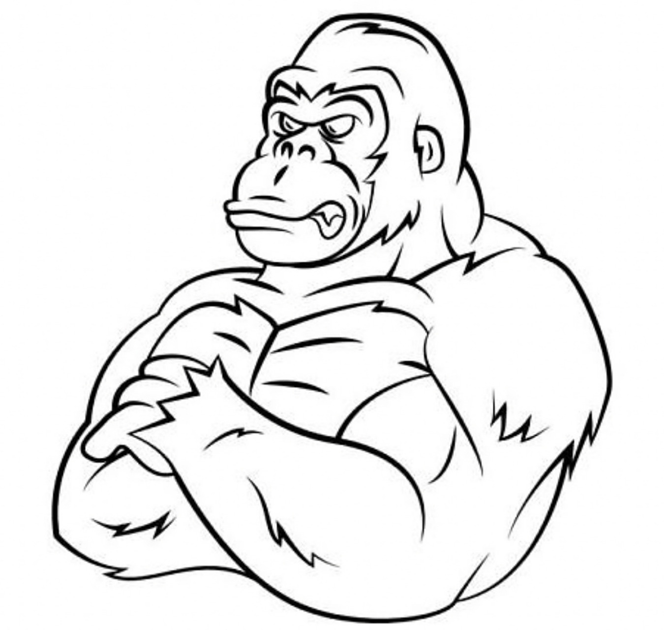 金刚大猩猩来啦/美术/儿童画 后面附一张黑白面的,棒棒哒了 #儿童画