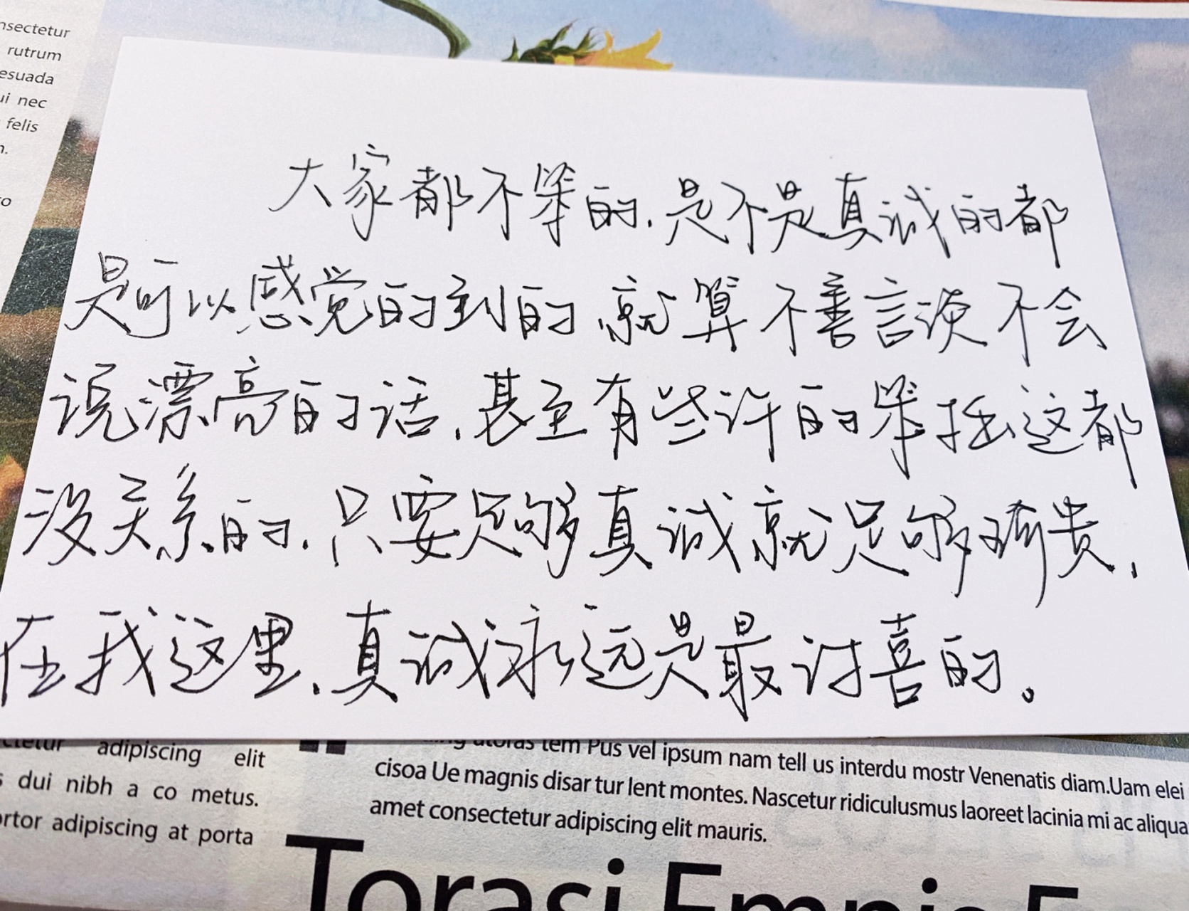 "真诚永远是最讨喜的" 笔:三菱ub-150 字帖97看99 	     #每日