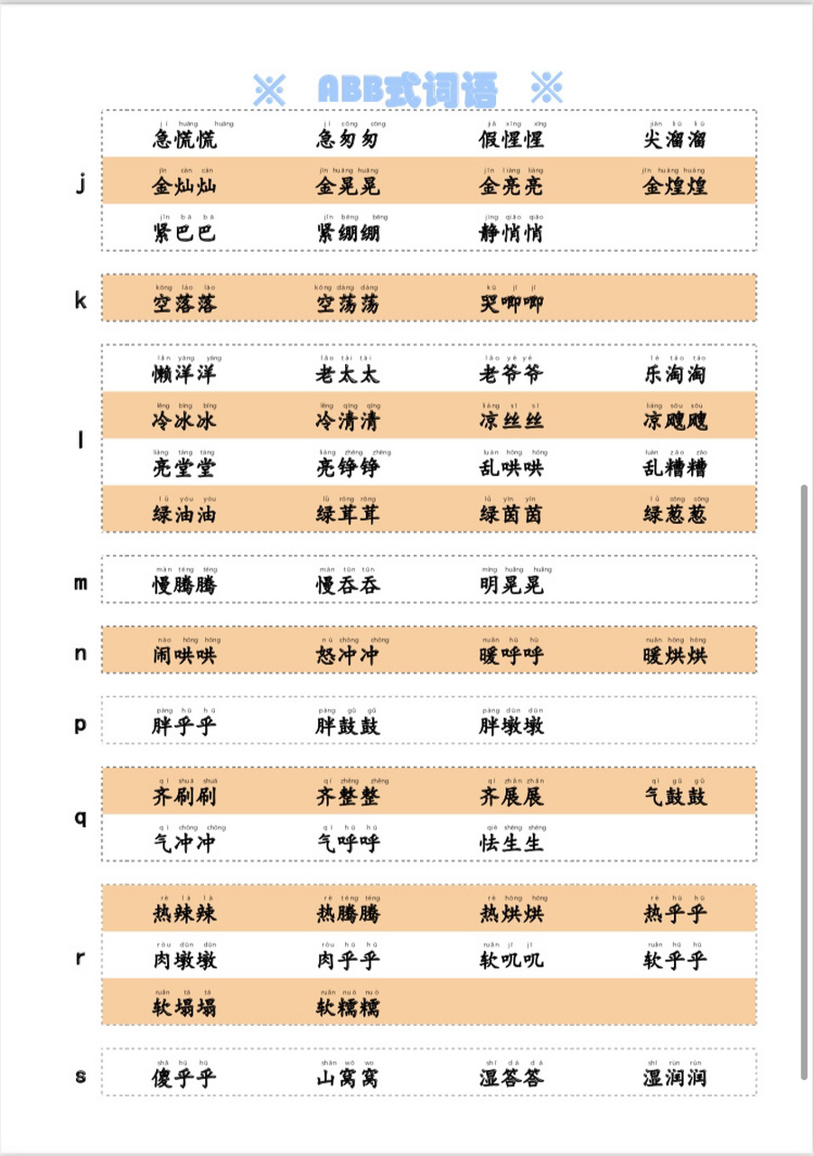 一些abb式词语 三字词语
