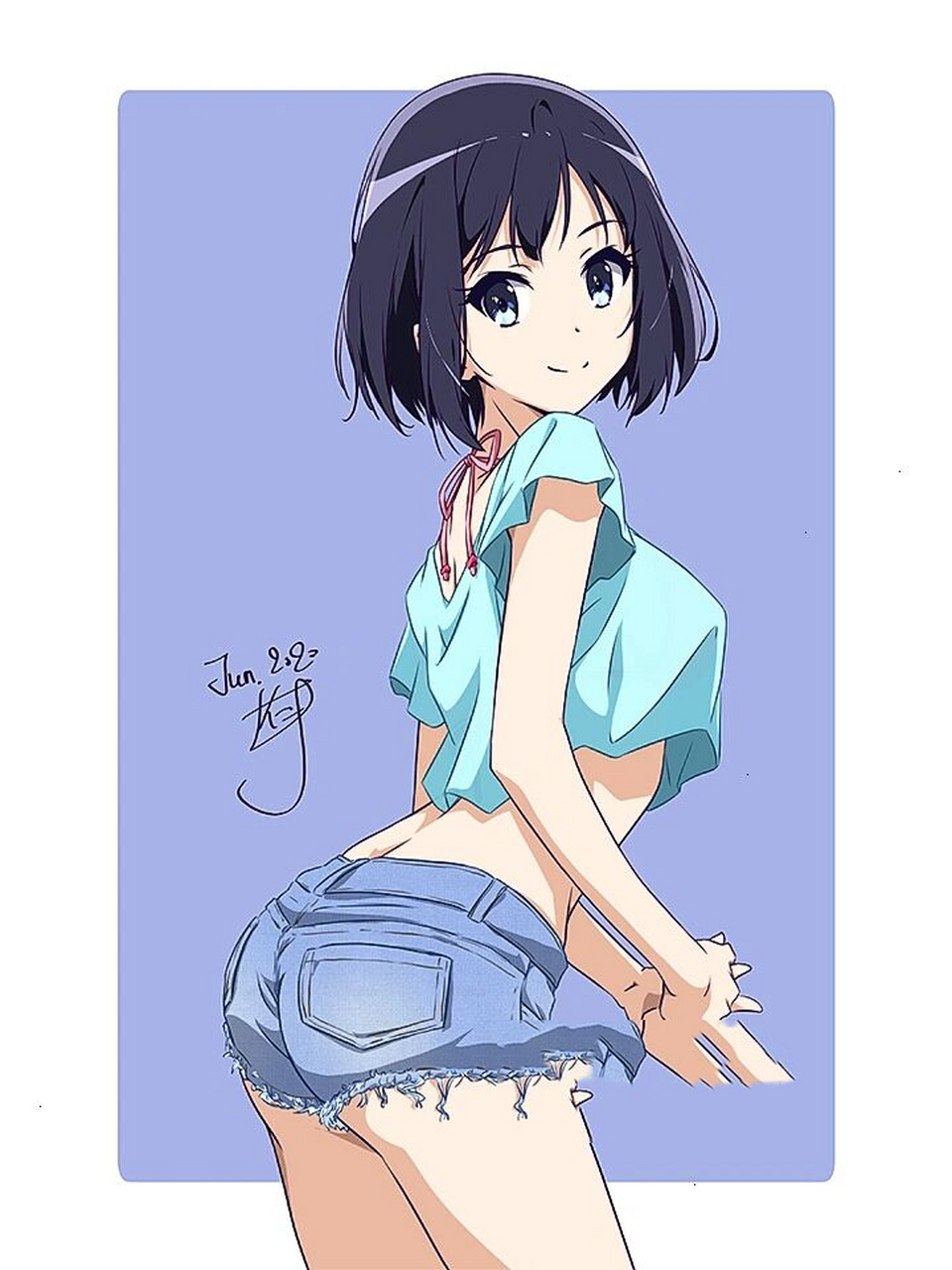 93作品来自画师:仁井学98 91各种二次元女生姿势示范 93动漫