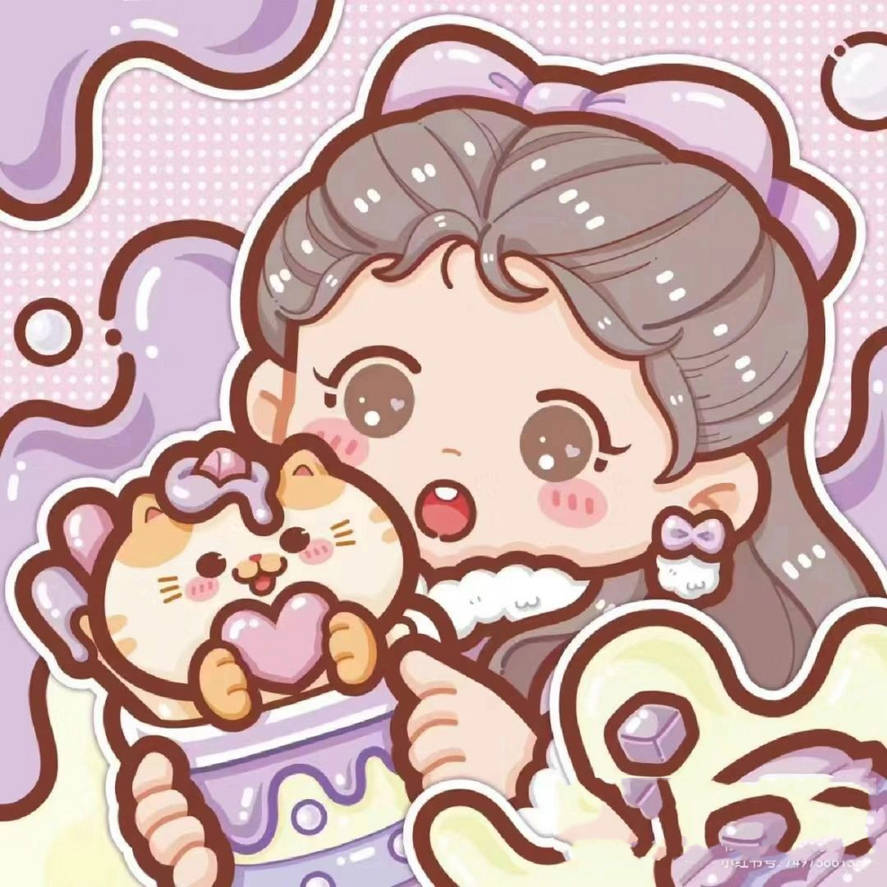 可爱的小麻薯手帐头像 #头像