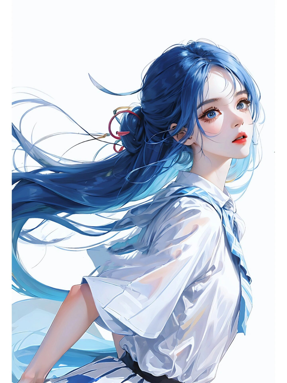 风之女,追风而舞|古风美女之蓝色系闺蜜头像 恰逢愚人节,宝子们来评论
