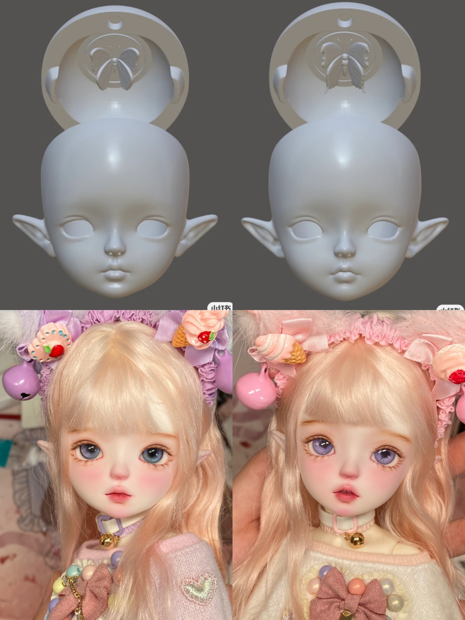 忍不住先偷跑两张 	 娃是自制的精灵双子露娜和安娜,她们的本体就是