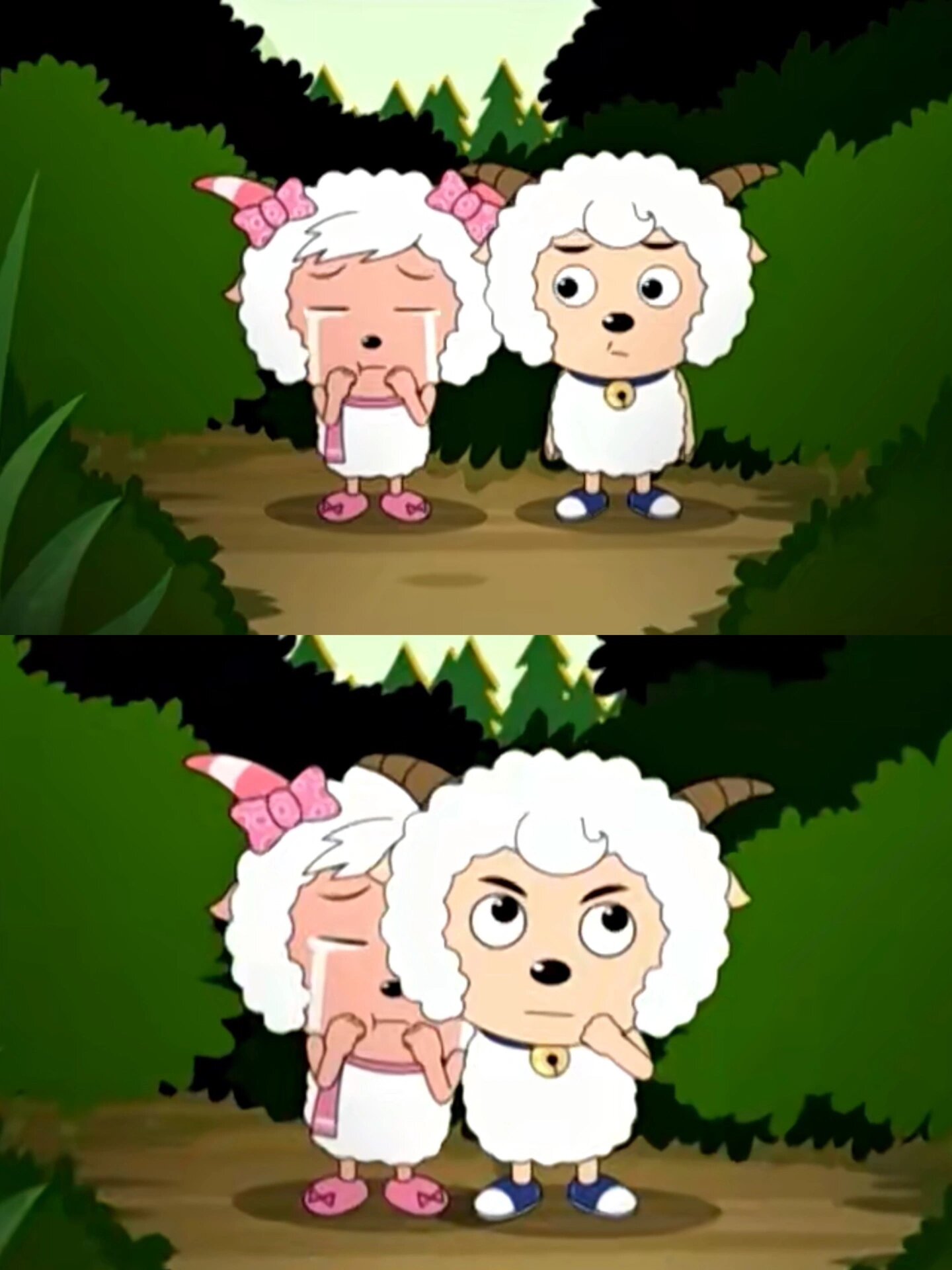 喜羊羊主动搂住美羊羊!