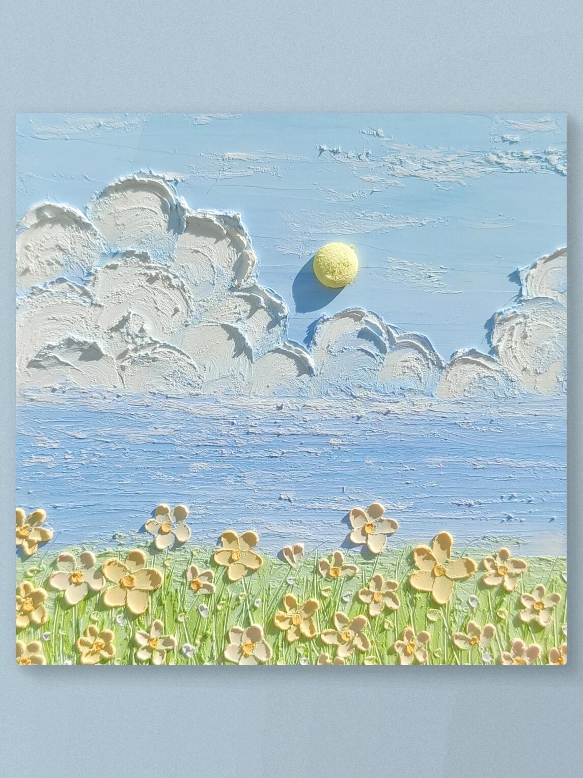 淡雅清新手绘油画棒小画超简单来试试