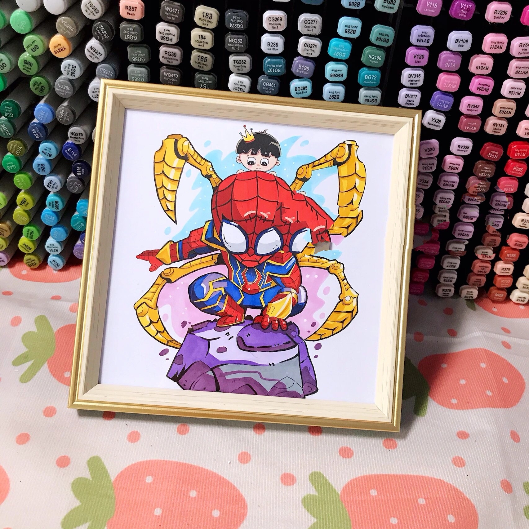 简笔画 | 漫威蜘蛛侠头像马克笔手绘附线稿 78今天没有直播,遇到了