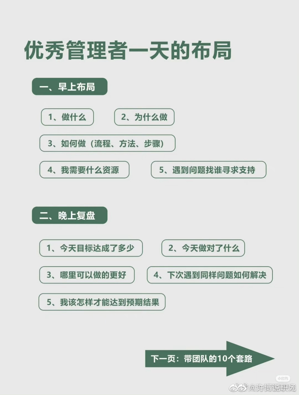 优秀管理者一天的布局