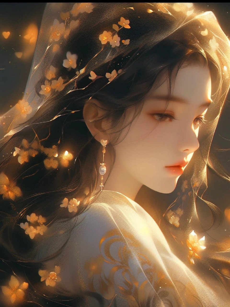 古风|神明少女|插画|头像