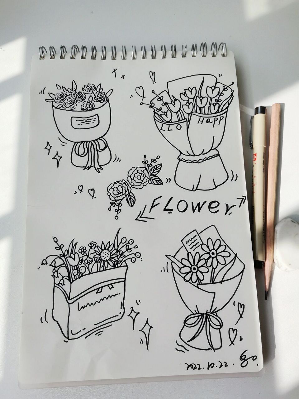 4种花束的简笔画画法-原创94