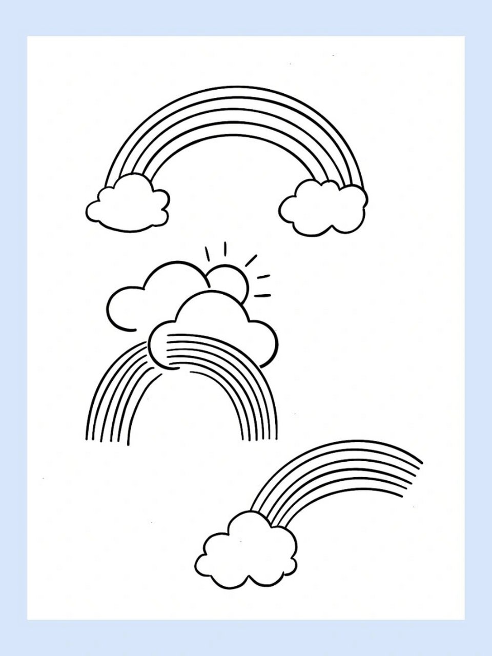 风雨彩虹简笔画图片